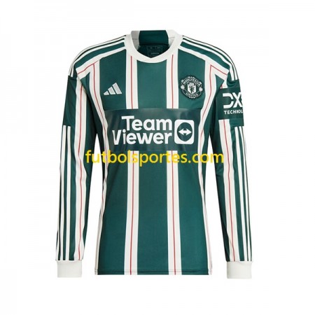 Camiseta Manchester United Segunda Equipación 2023/2024 Manga Larga